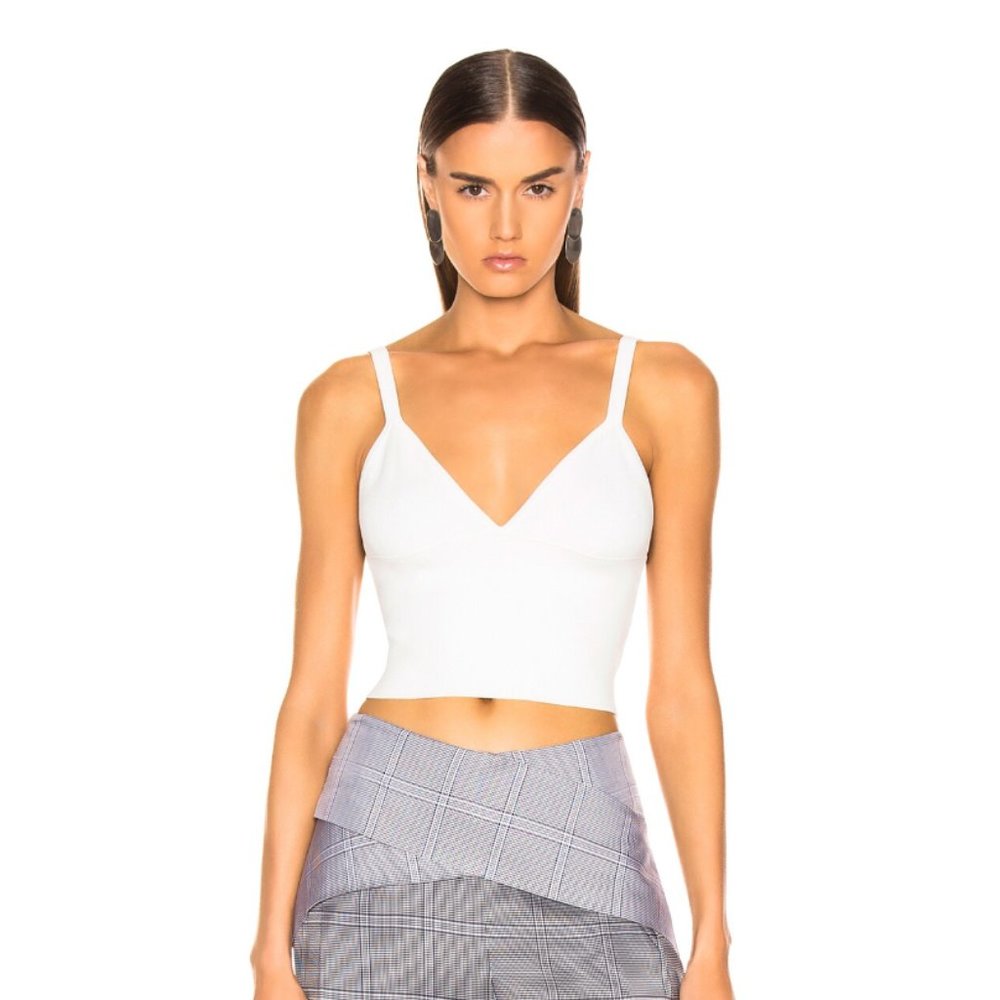 Dion Lee Density Knit Bralette in Ivory Size S